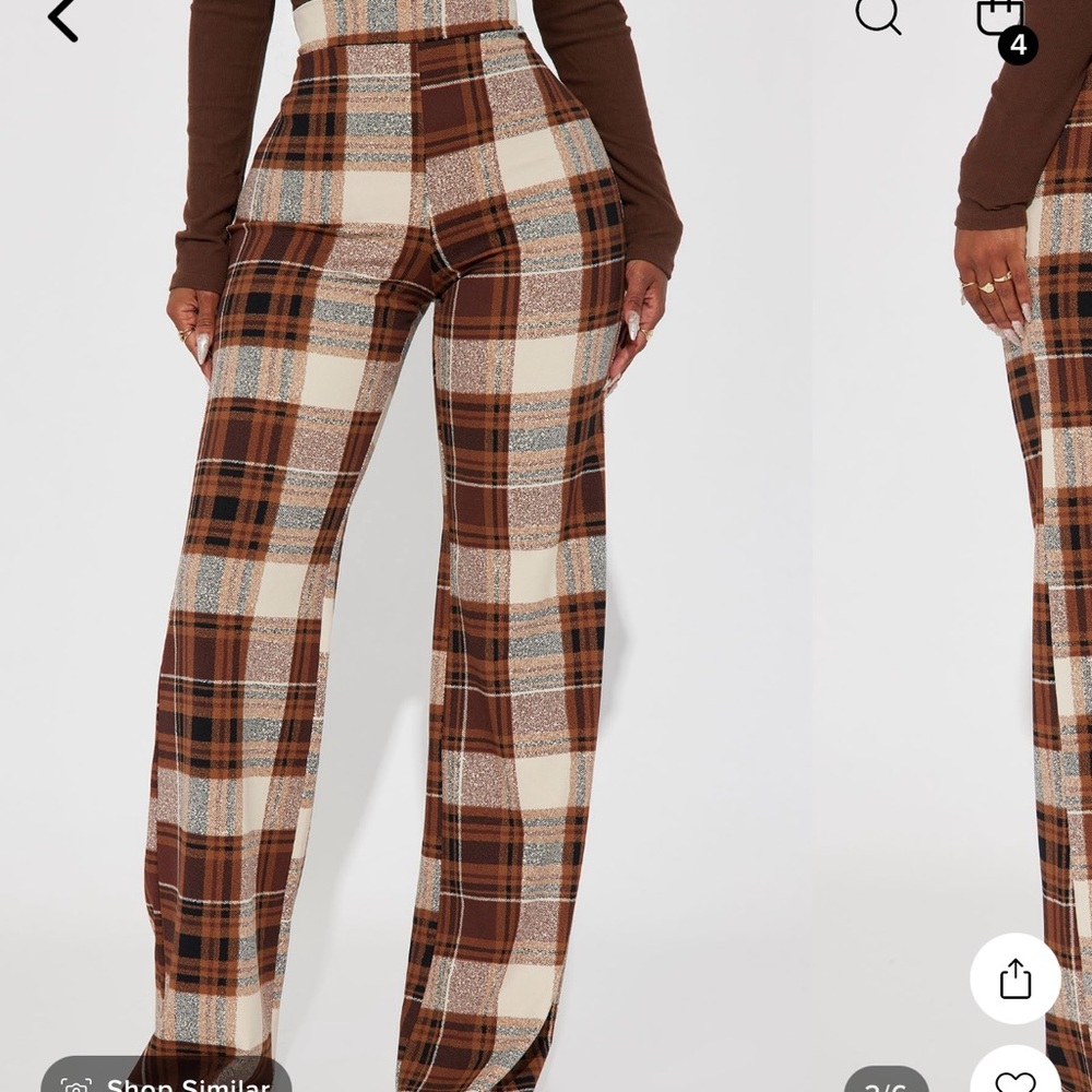 Jahia Flare Pants - Brown/combo
